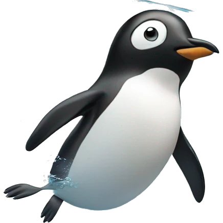 Penguin swimming emoji