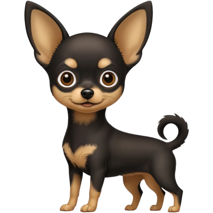 Small black chihuahua with pointy ears emoji