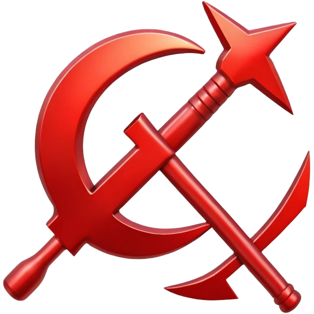 Red hammer and sickle symbol emoji