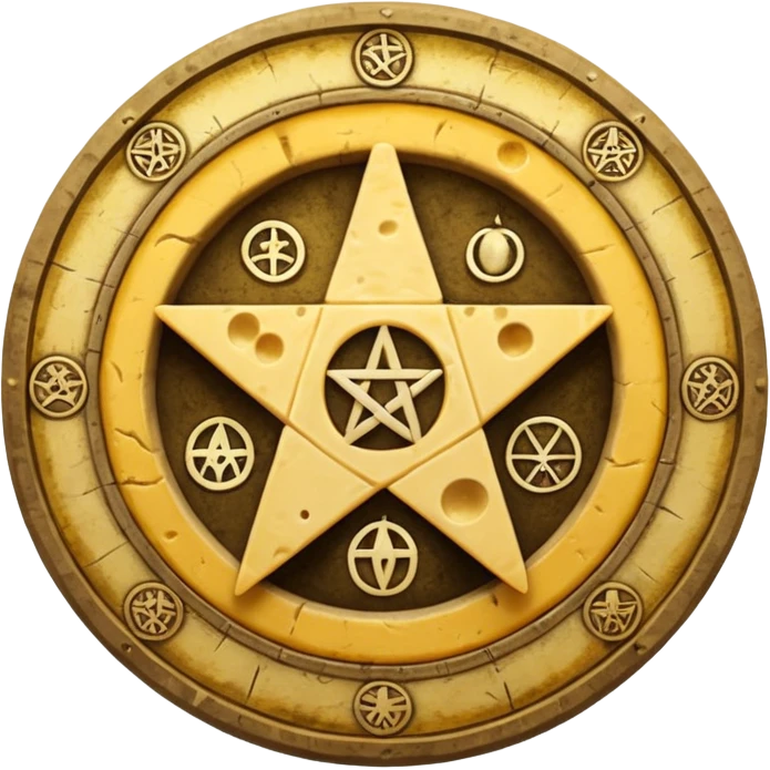 cheese wheel witchcraft occult pentagram emoji