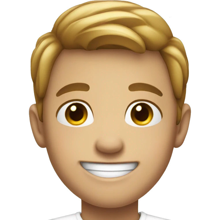 smiling boy in white shirt emoji