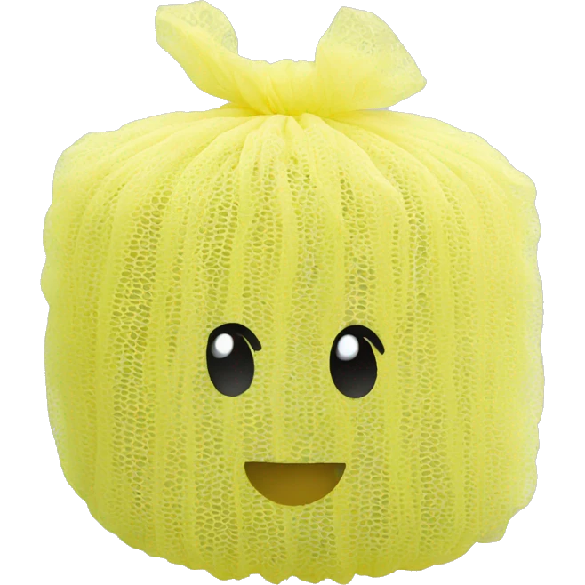 Synthetic mesh loofah emoji