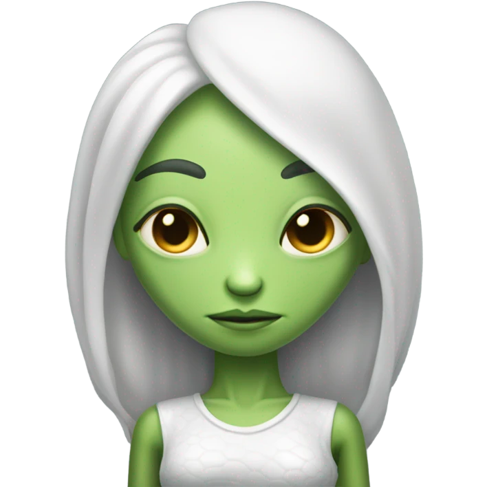a Reptilian alien white woman, full body, sleeping emoji