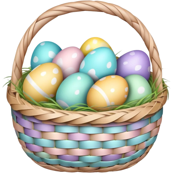 Easter basket with colorful eggs emoji