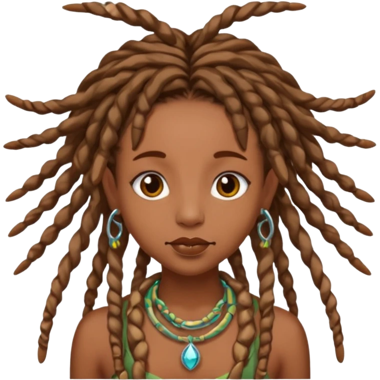 Brown skin fairy with locs with a septum piercing emoji