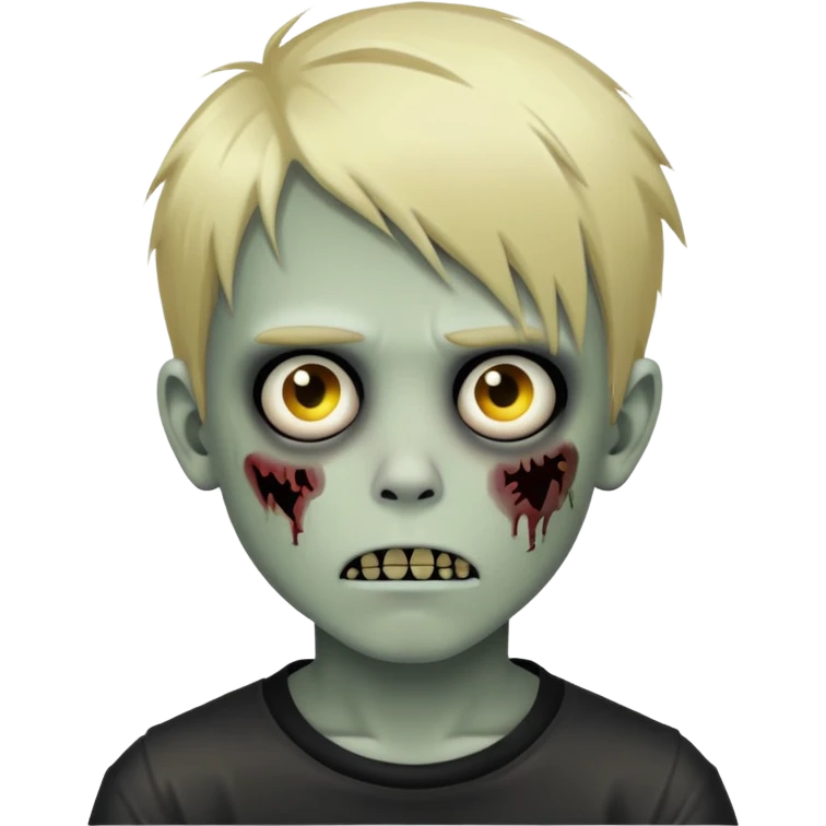 boy zombie with blonde emo hair emoji emoji