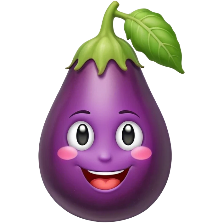 emoji with a wink and an eggplant  emoji