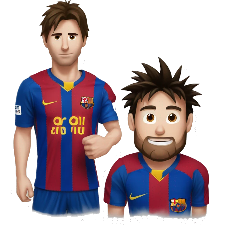 Messi con goku tomando mate emoji