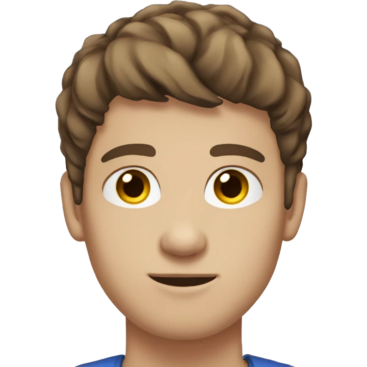 short brown hair man, 24 yo, brown eyes, white skin emoji