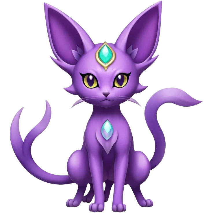 Shiny Exotic Espeon-Persian-Pokémon-Fakémon-hybrid-creature (full body) emoji