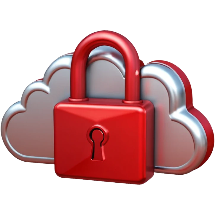 a cloud with a red glowing closed padlock emoji