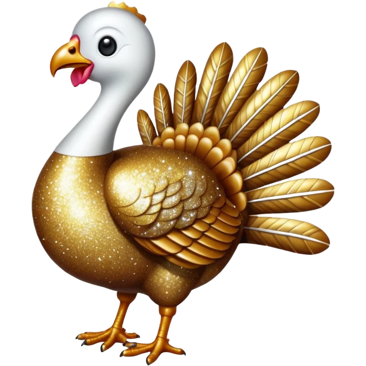 White glitter turkey emoji