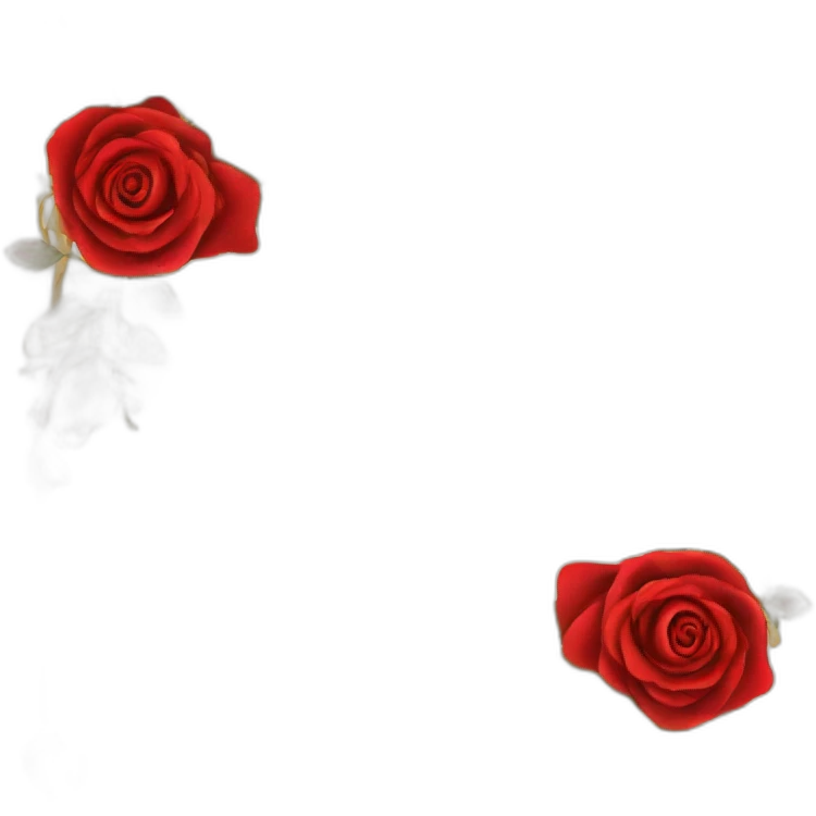 Fancy gold and red roses corner border emoji