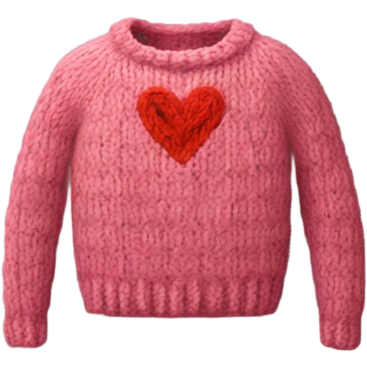Knit heart sweater emoji
