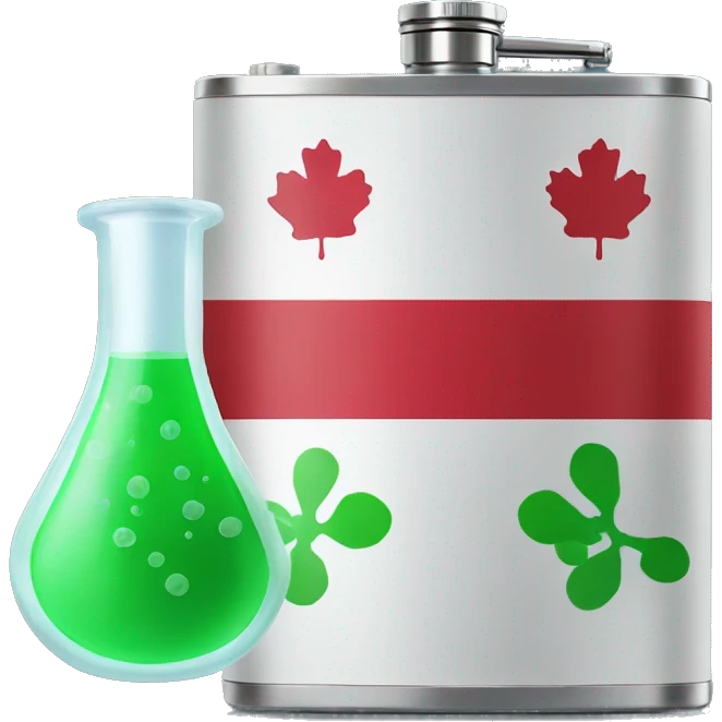draw a feature flag themed science flask emoji