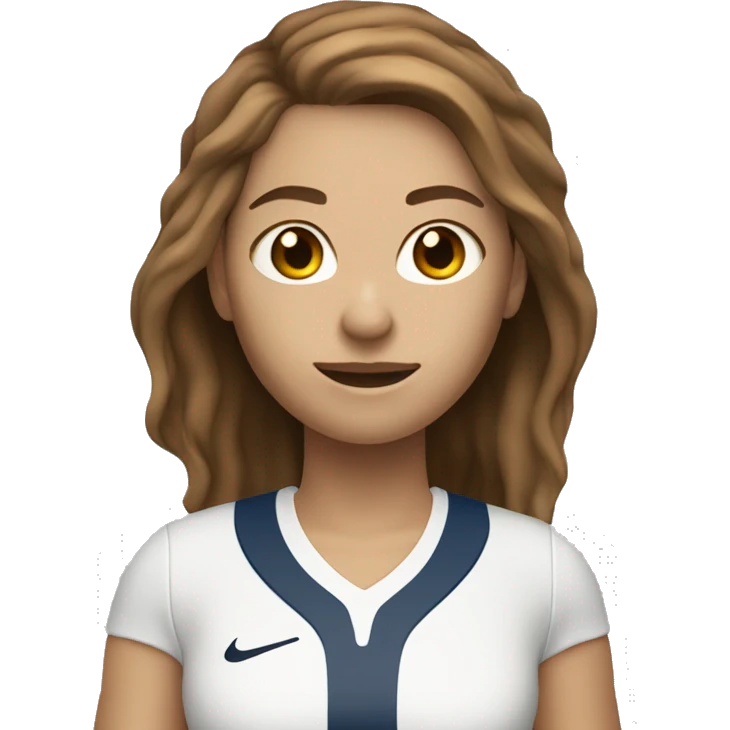 White light skin female brown hair tennis player female with racquet  emoji