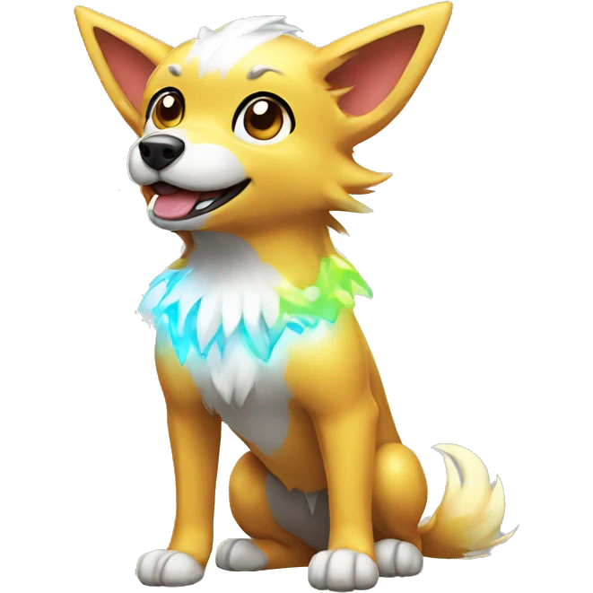 Colorful Shiny Electric Dog Pokémon emoji