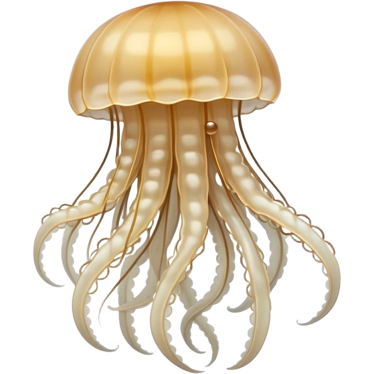 white beige jellyfish with translucent body and flowing tentacles emoji