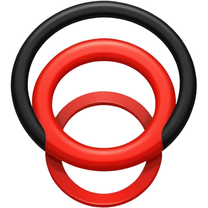 A black circle surrounded by a white circle surrounded by a red circle there should only be 3 rings emoji