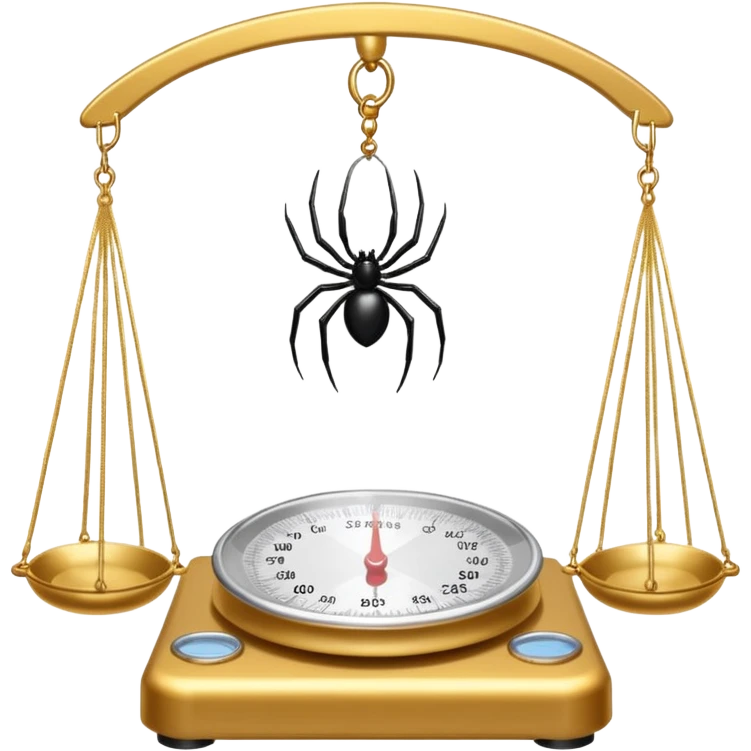 A web on a weighing scale emoji