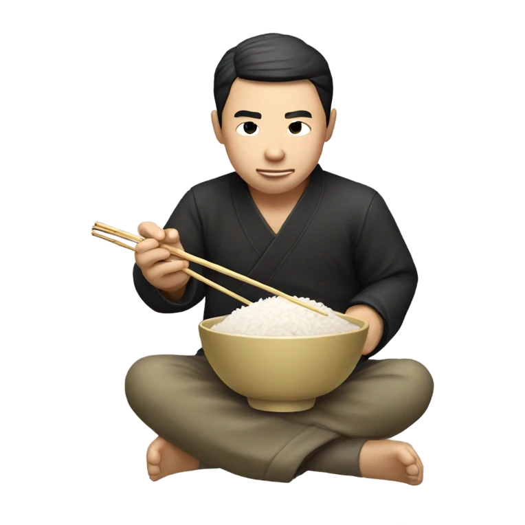  Chinese man eating rice emoji