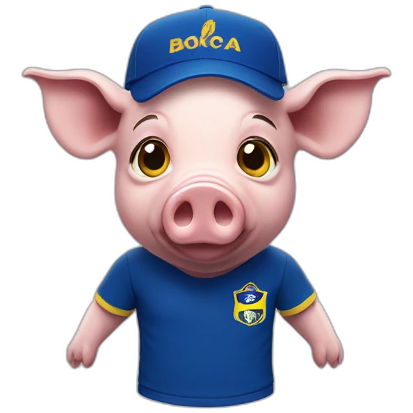pig with a boca juniors tshirt emoji