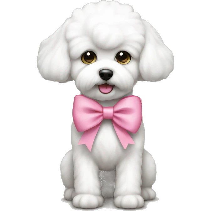Bichon with pink bow emoji