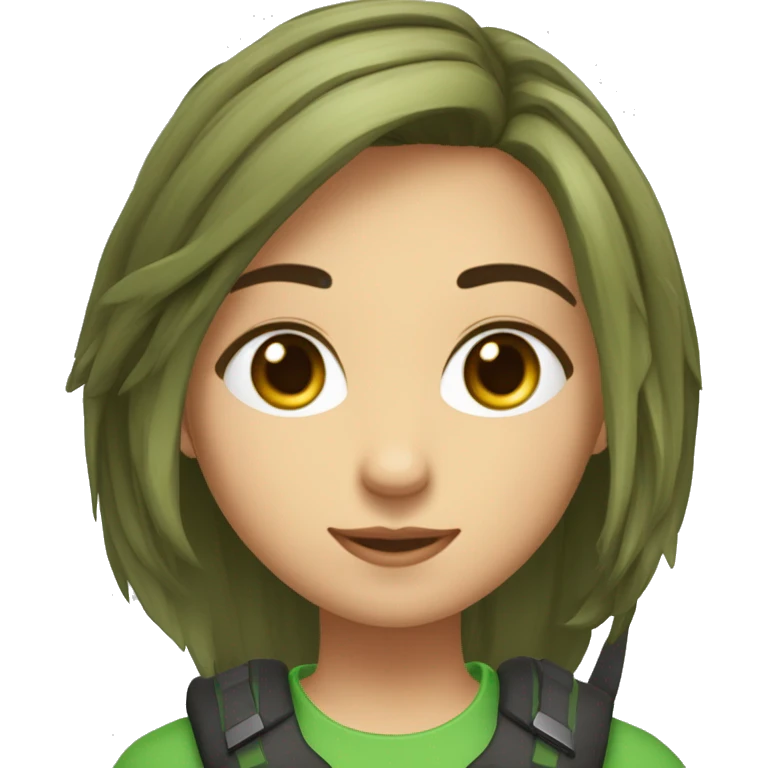 Un joven de tez clara, pelo castaño y liso, ojos verdes, muy lindo y con audífonos gamer emoji