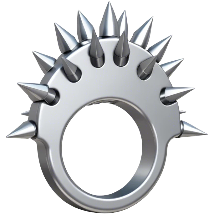 Make silver brass knuckles with the knuckles having sharp spikes on them emoji