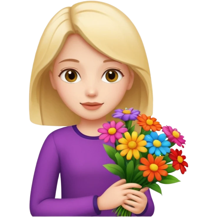 Girl with flower bouquet  emoji