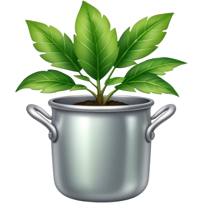 green plant in silver pot emoji