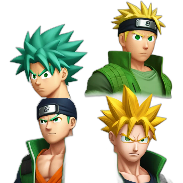 goku vs naruto vs rui vs zoro emoji