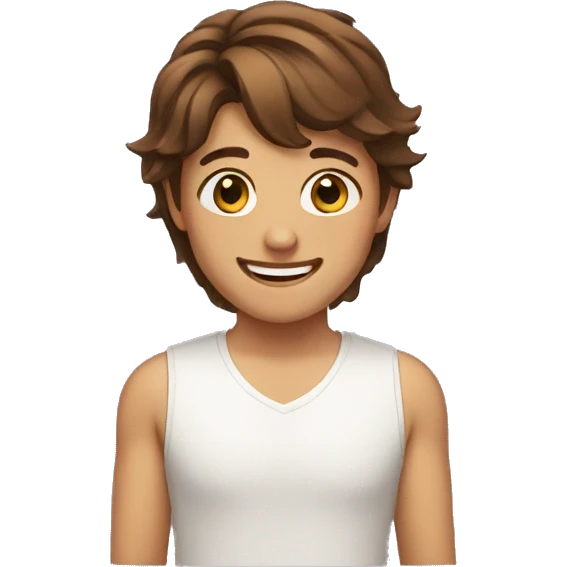 Happy brown hair emoji