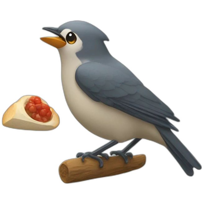 Chat qui mange un oiseau emoji