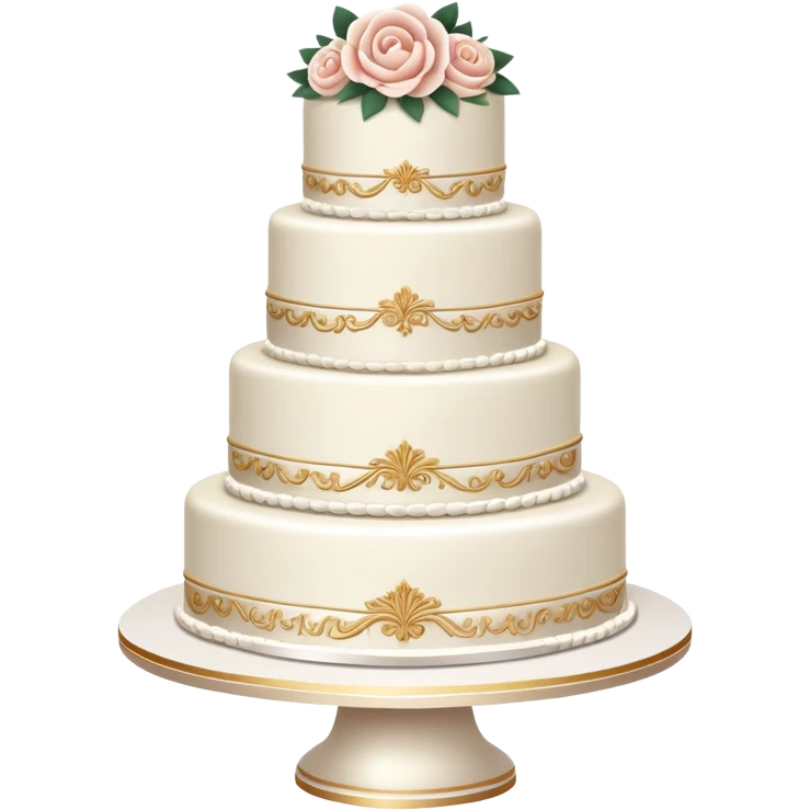 Wedding cake with tiers and decorations emoji