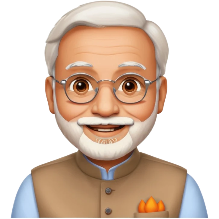 prime minister modi as a friendly emoji, smiling, warm expression emoji