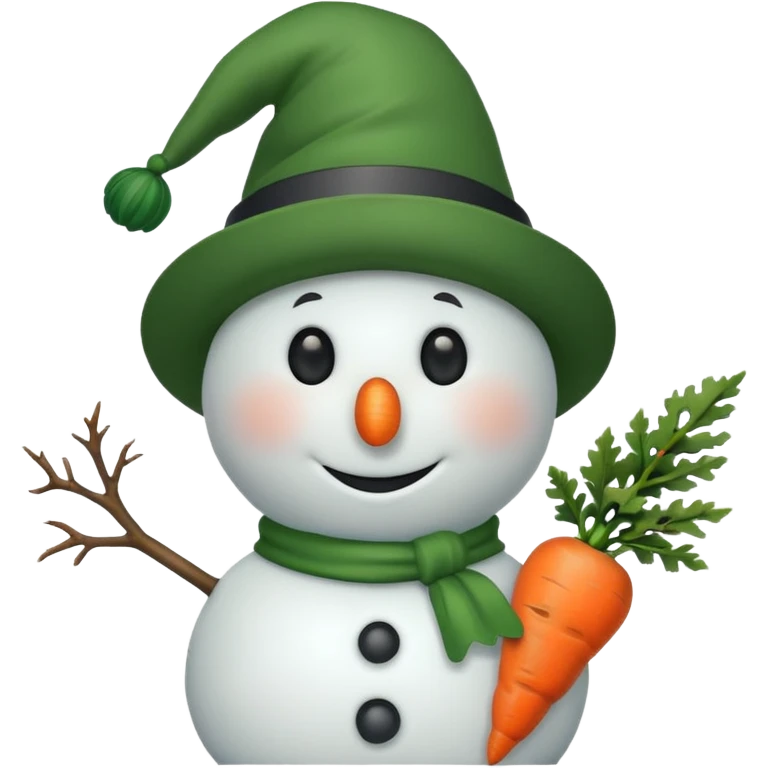 snowman wearing green hat emoji