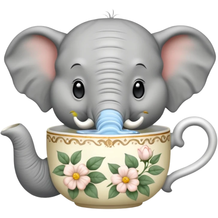 elephant with tea cup emoji