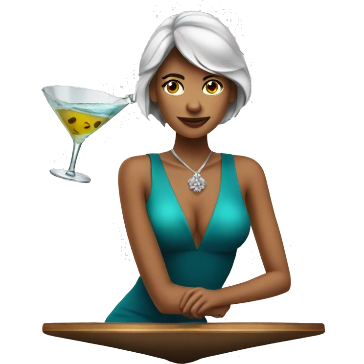 Woman sat in martini glass  emoji