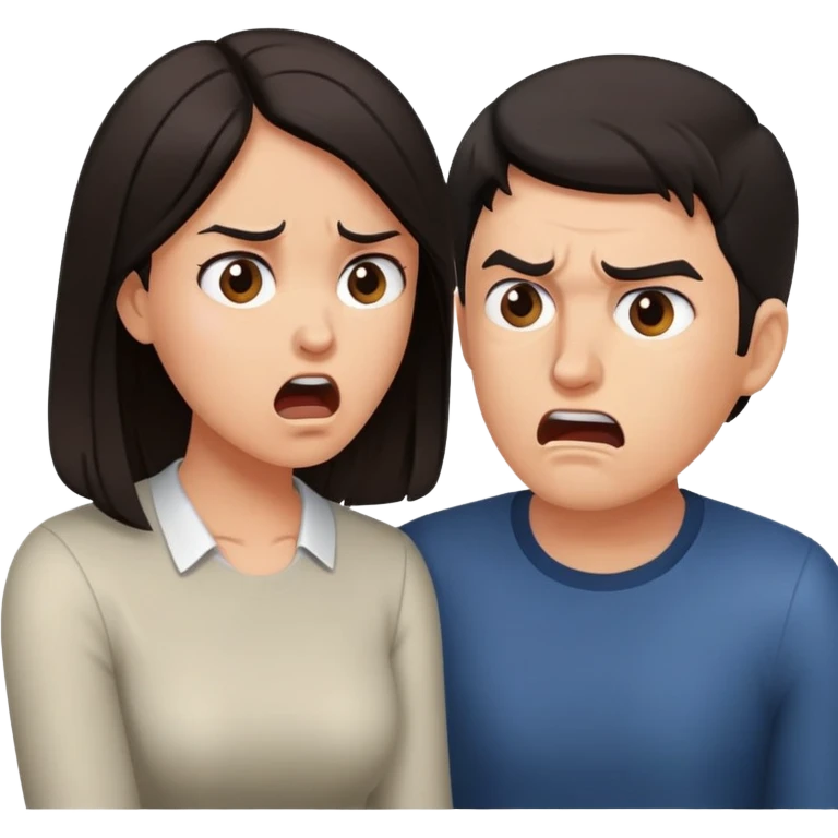couple having communication problems arguing emoji