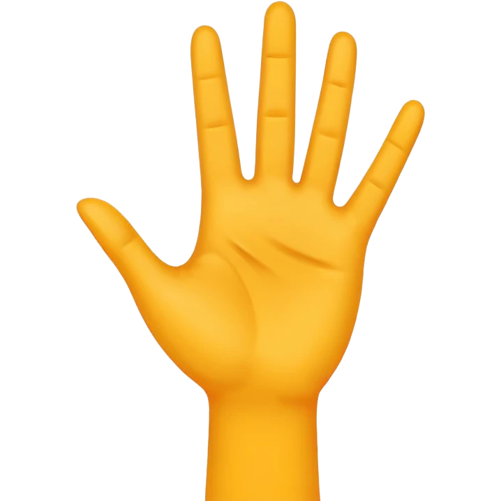 emoji with an outstretched hand symbolizing reaching out, in E-conomic inspired colors emoji
