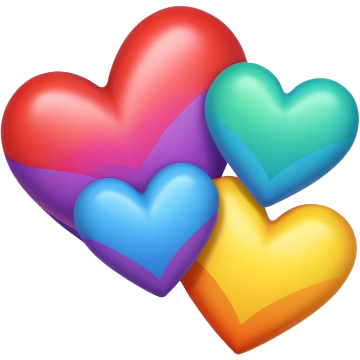 Regenboog hartjes met kleurende hartjes emoji