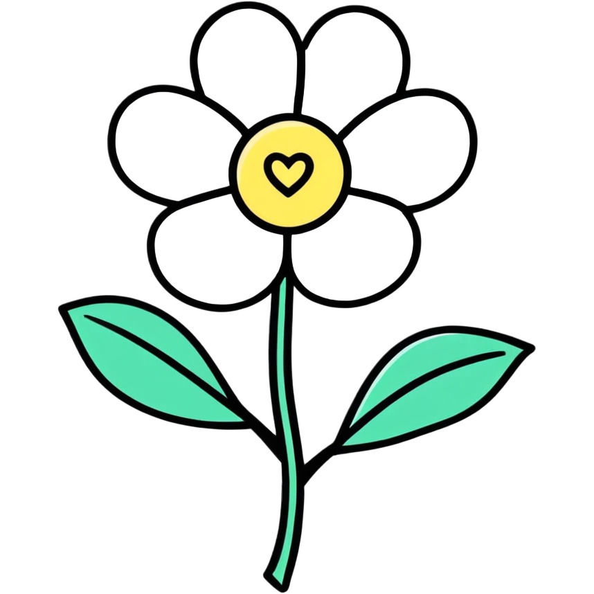 make a flower with little hearts around it emoji