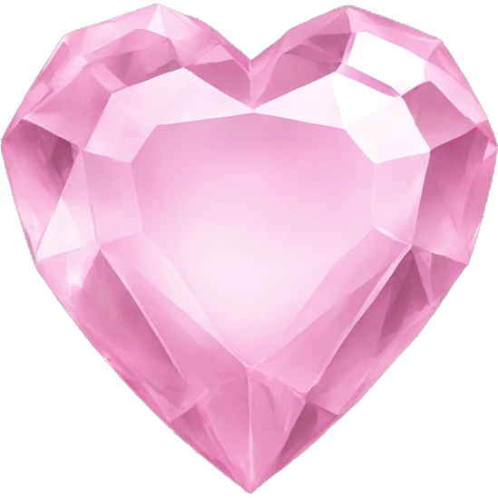 Light pink heart shaped crystal gem emoji