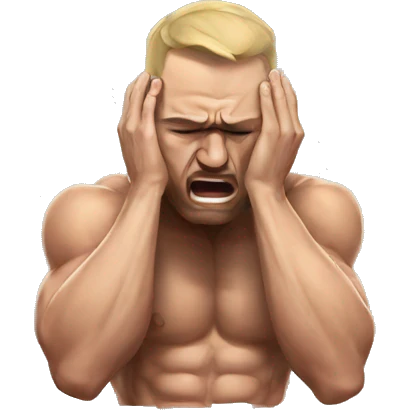 mma fighter holding his head in pain emoji