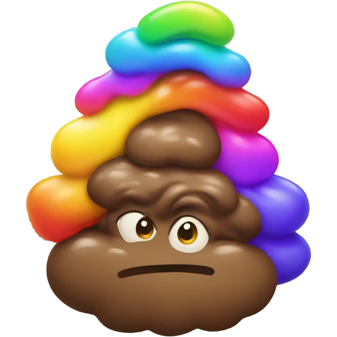 Rainbow poop emoji
