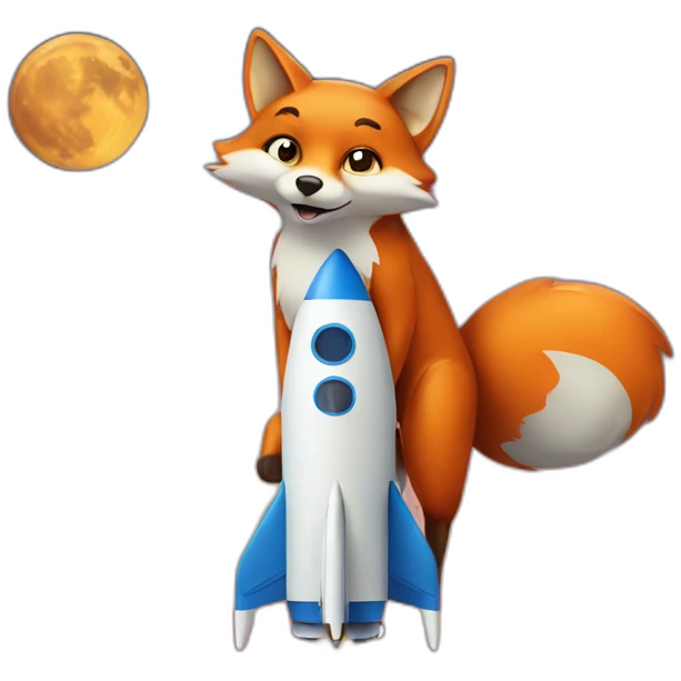 Fox on a Rocket  emoji