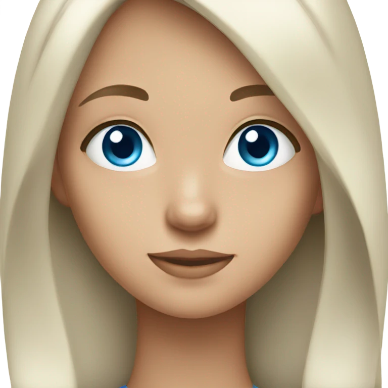 girl with long brunette hair and blue eyes emoji