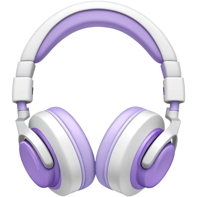 White and pastel purple headphones emoji