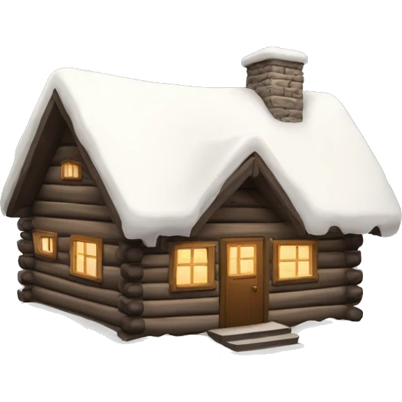 cabin with snow emoji